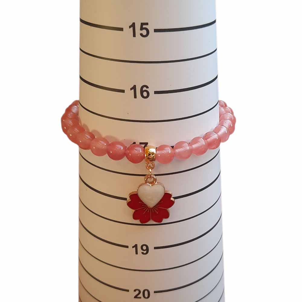Cherry Quartz Charm Bracelet