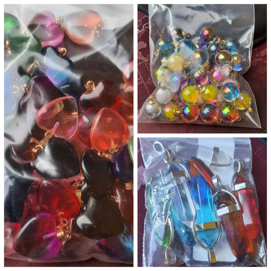 Pendants - hearts, baubles, lozenges