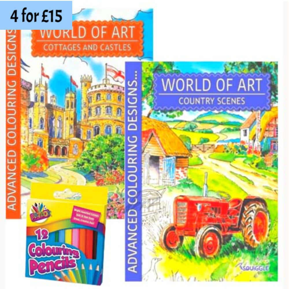 Country Scenes / Cottages & Castles Colouring Books