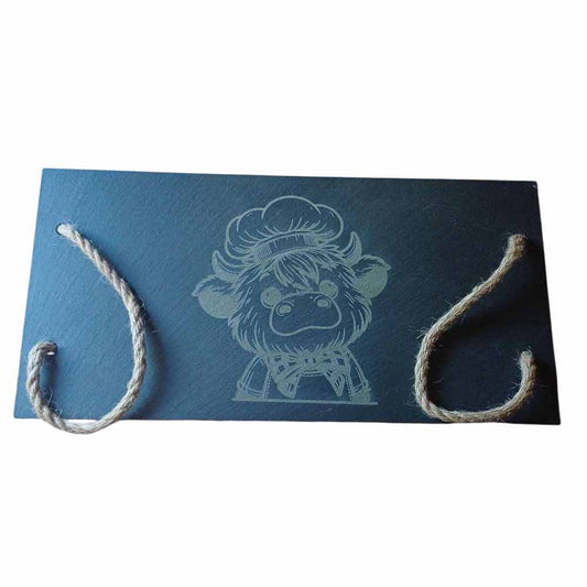 Slate Serving Platter:  Highland Cow