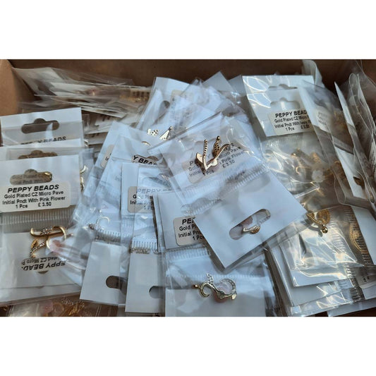 162x Gold Plated Initial Letter Pendants