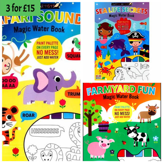 Magic Water Painting Books (Set of 3)