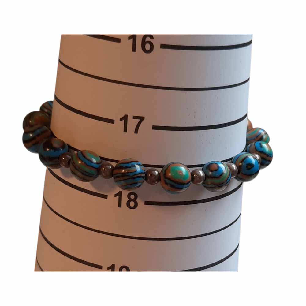 Blue / Green Banded Agate Bracelet