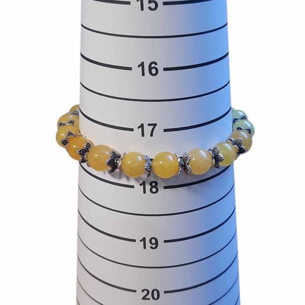 Yellow and Silver Beaded Bracelet