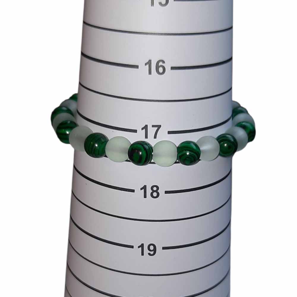 Green & White Beaded Bracelet