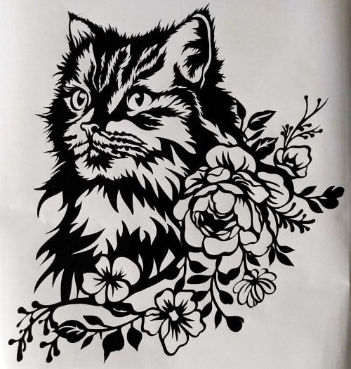 Cat in Flowers