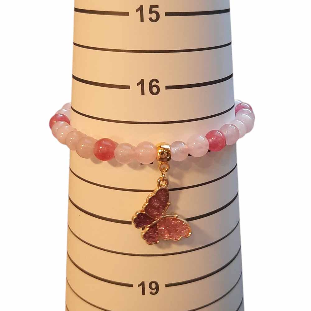 Two Tone Pink Agate Bracelet