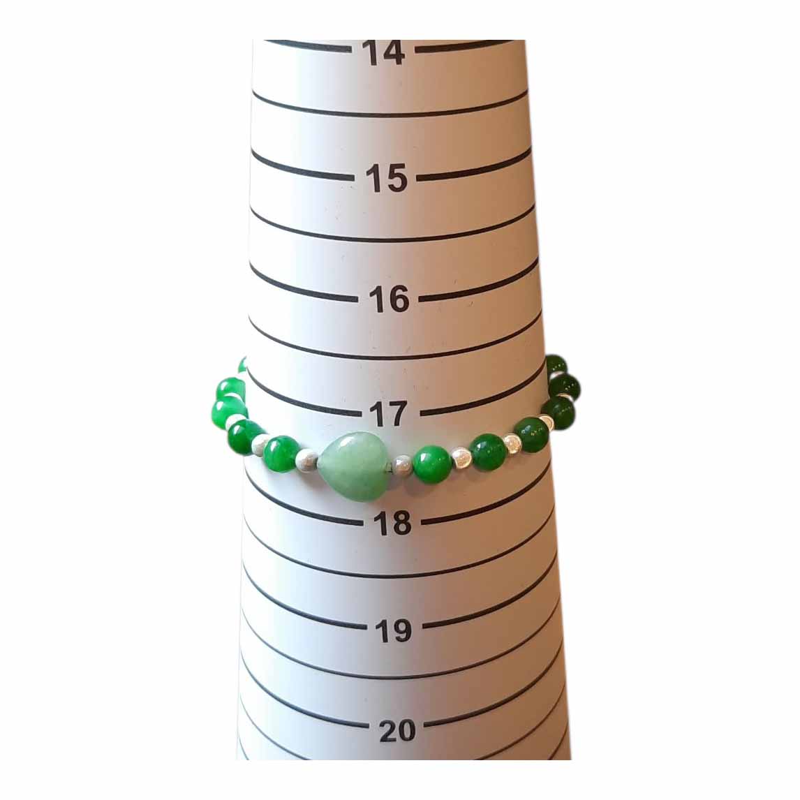 Green Beaded Bracelet with Heart