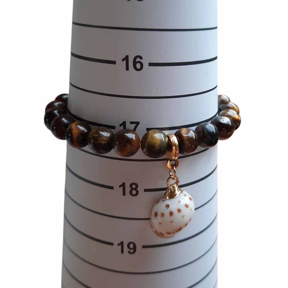 Tiger Eye & Seashell Bracelet