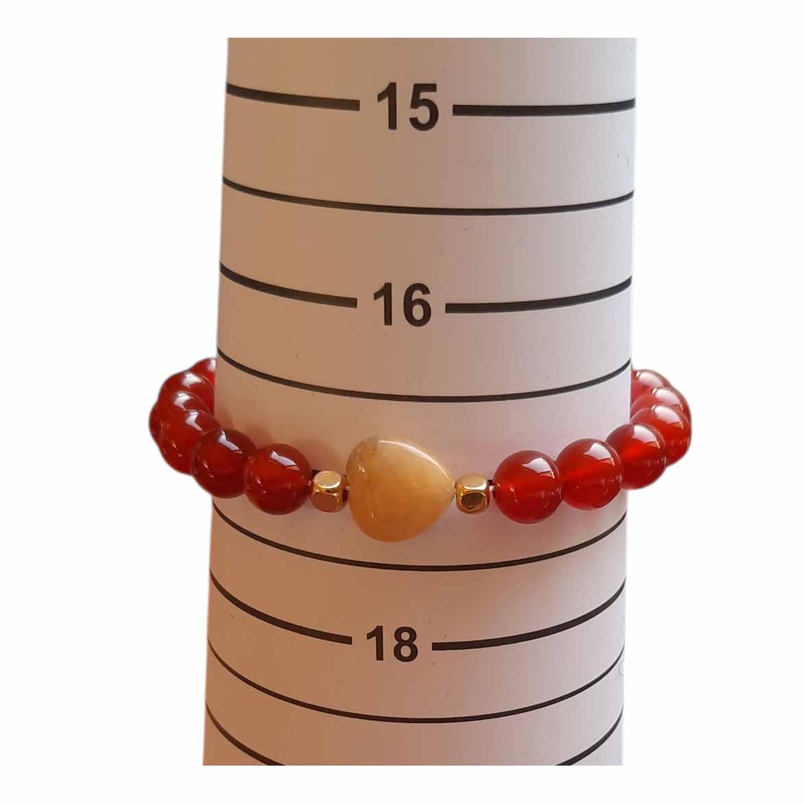 Carnelian & Agate Beaded Bracelet