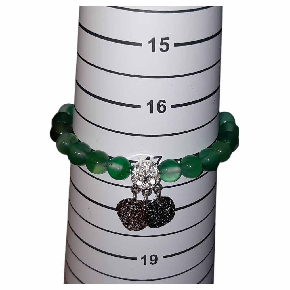 Green Agate & Charm Bracelet