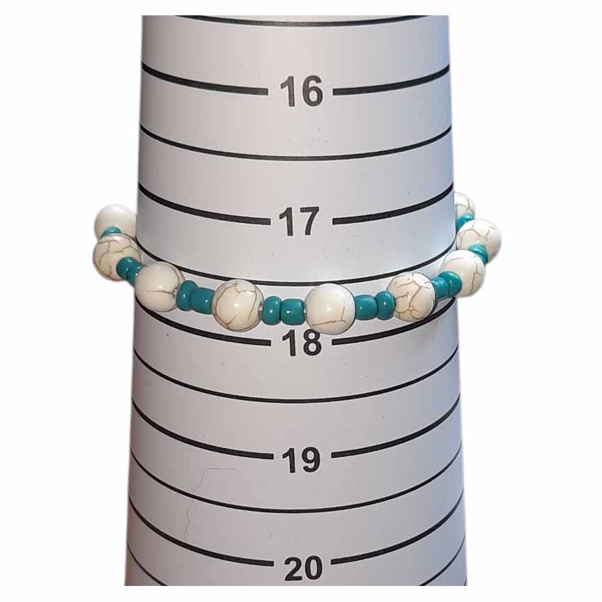 Howlite & Glass Beaded Bracelet