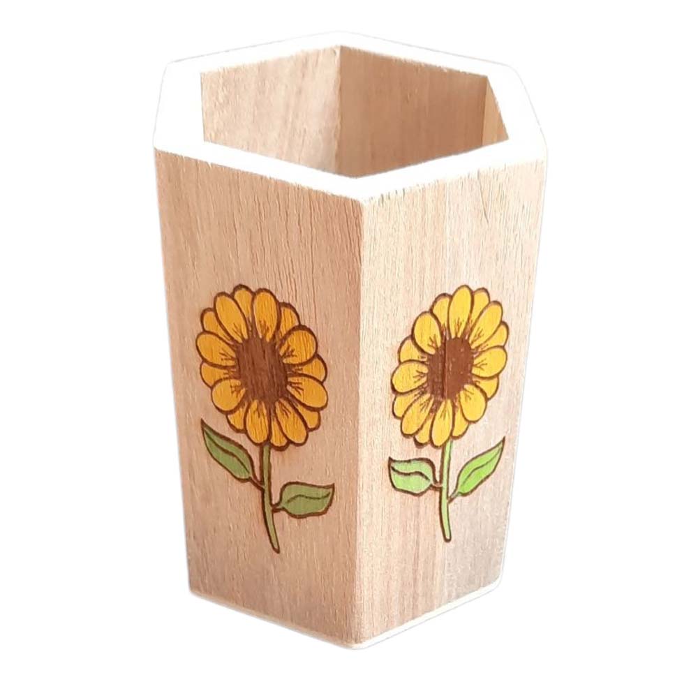 Decorative Wooden Pot / Pen Pot