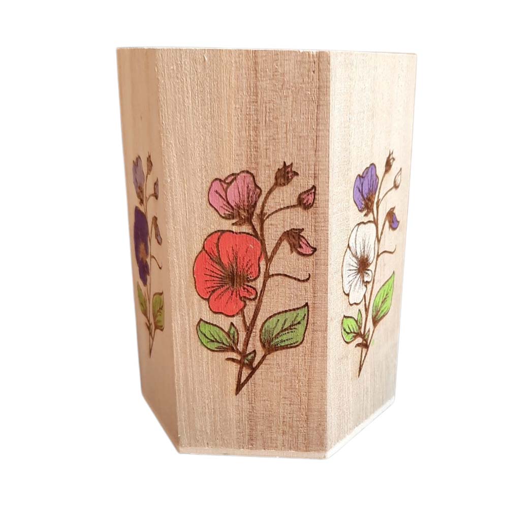 Decorative Wooden Pot / Pen Pot