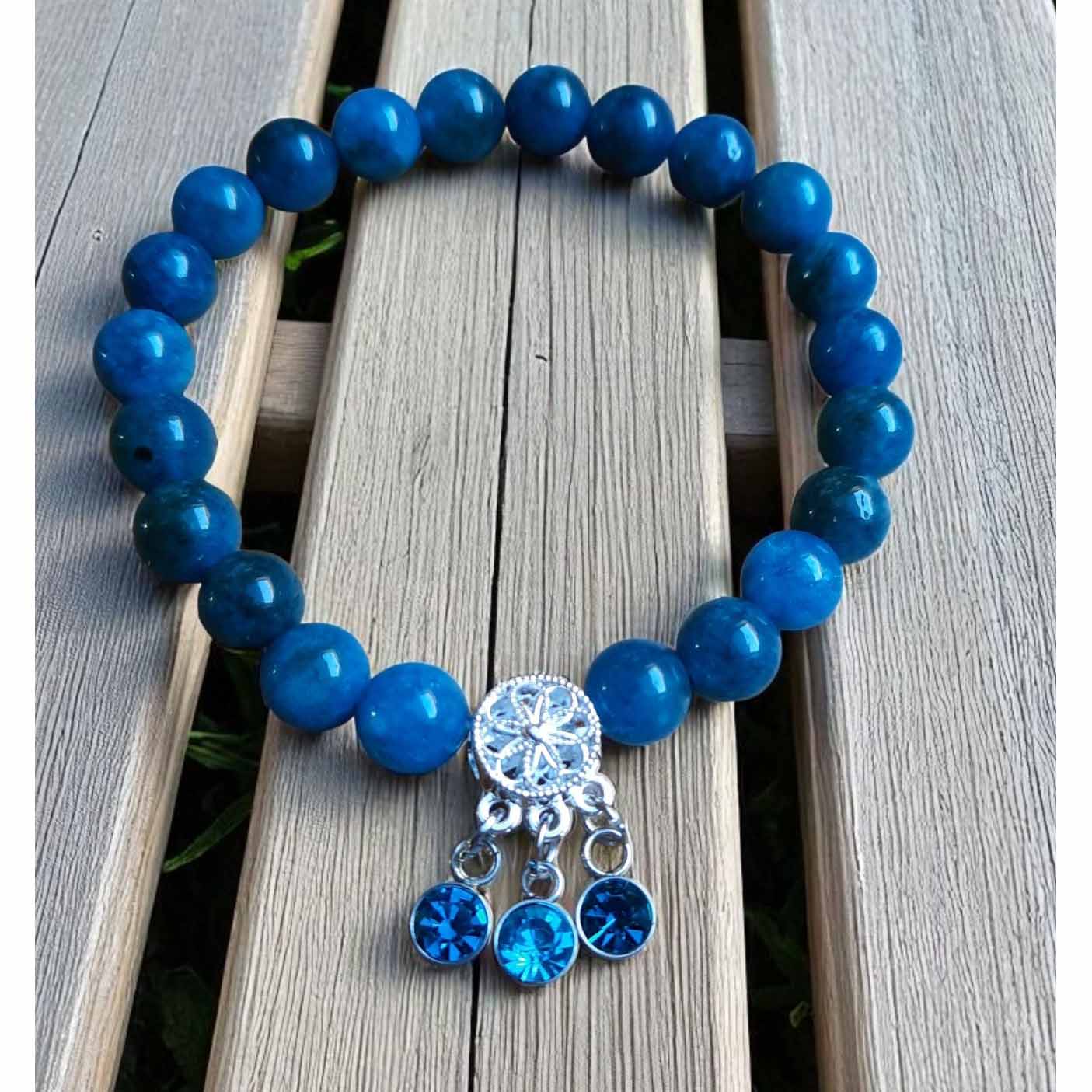 Blue Bead and Charm Bracelet