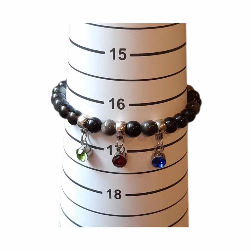 Obsidian & Glass Bracelet