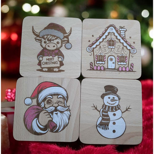 Set of 4 Christmas Coasters