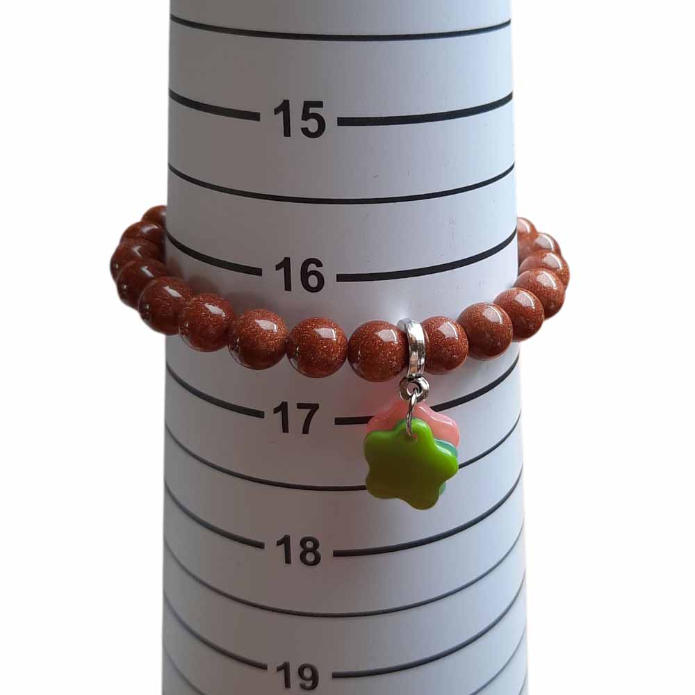 Goldstone Beaded Charm Bracelet