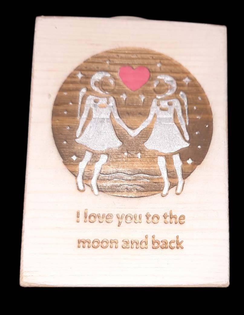 Woodblock:  I Love You to the Moon and Back