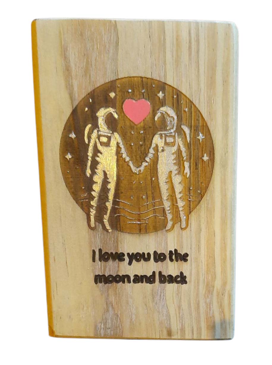 Woodblock:  I Love You to the Moon and Back