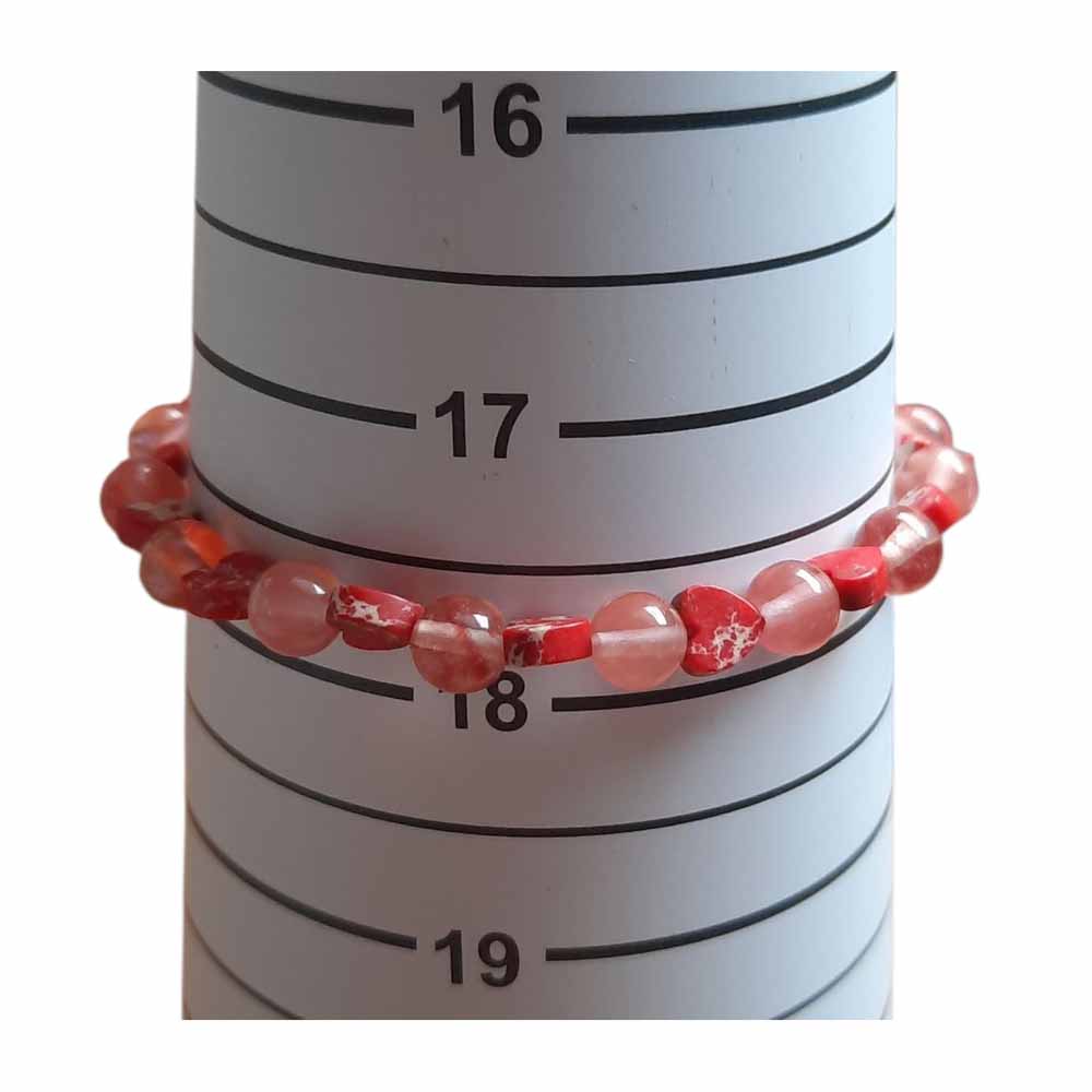 Quartz & Stone Hearts Bracelet