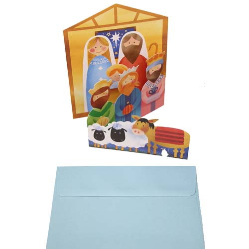 Stable Scene Tri-fold Christmas Cards