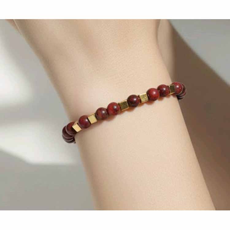 Brown & Gold Beaded Bracelet