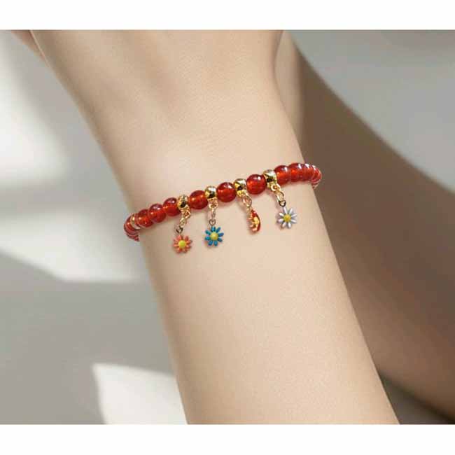 Dark Carnelian Charm Bracelet