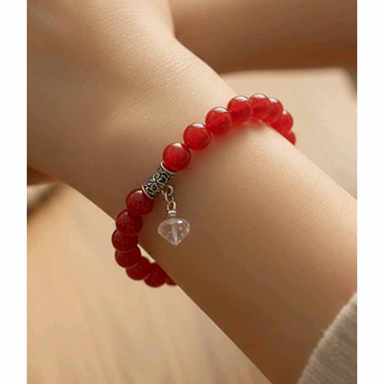 Red Jade & Quartz Bracelet