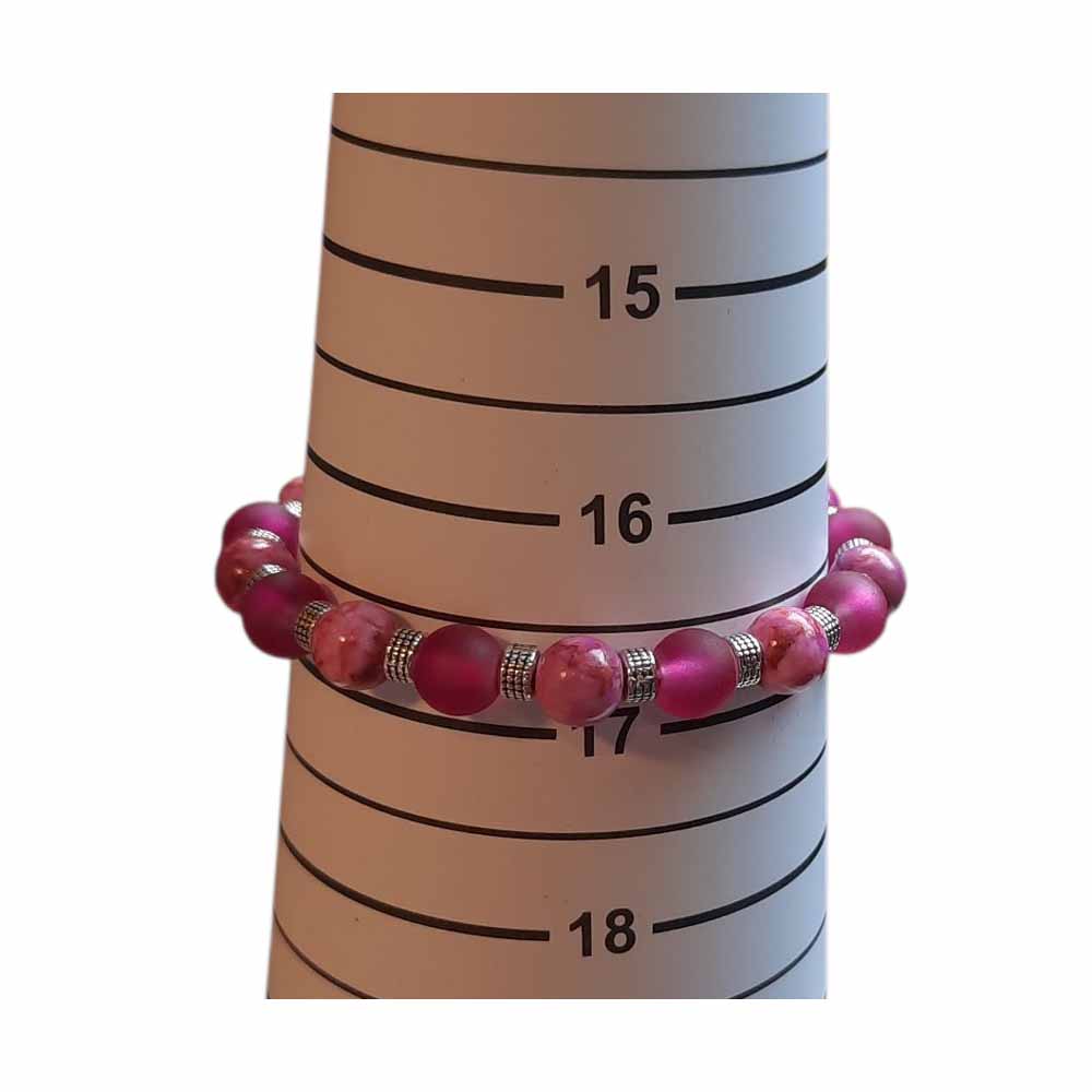Vivid Pink Beaded Bracelet