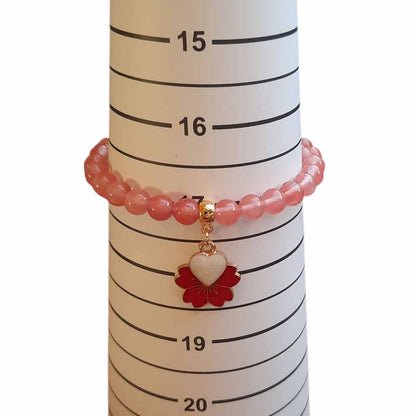 Cherry Quartz Charm Bracelet