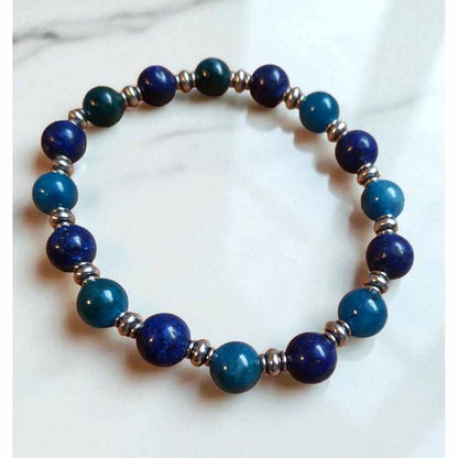 Two Tone Blue Beaded Bracelet