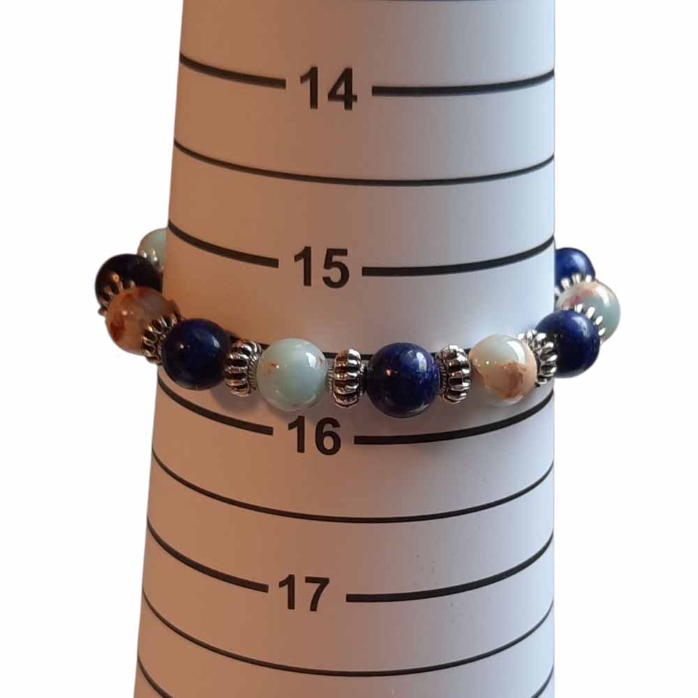 Dark & Soft Blue Beaded Bracelet