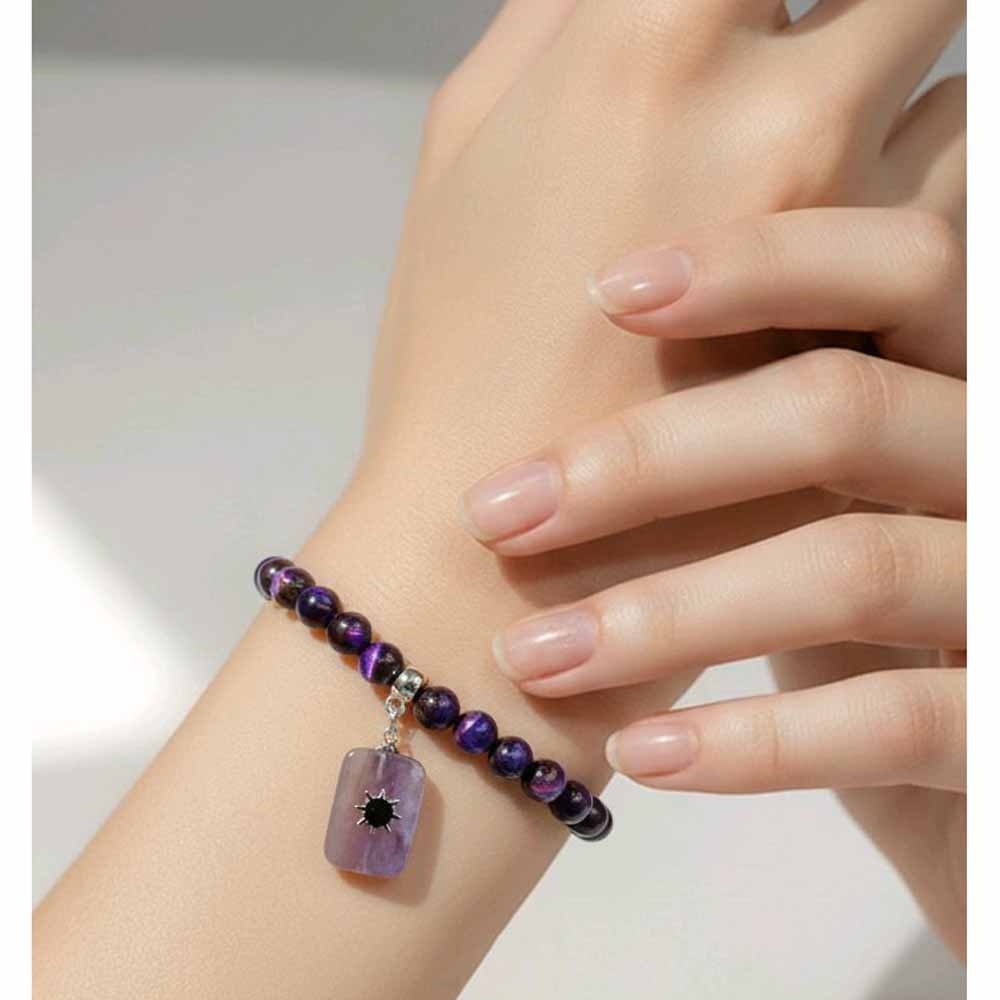 Purple Quartz Charm Bracelet