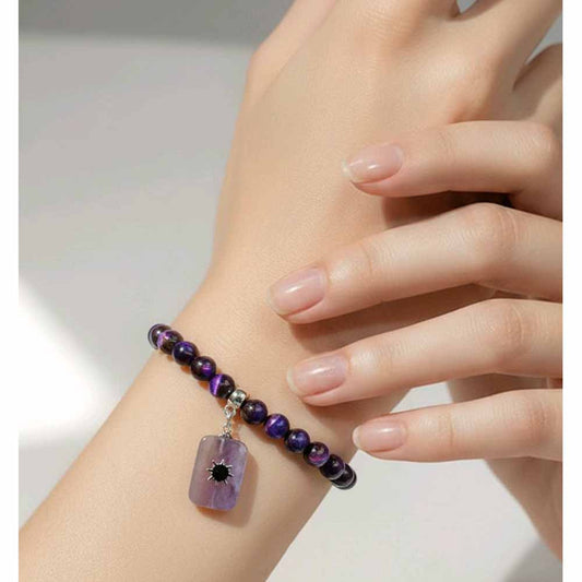 Purple Quartz Charm Bracelet