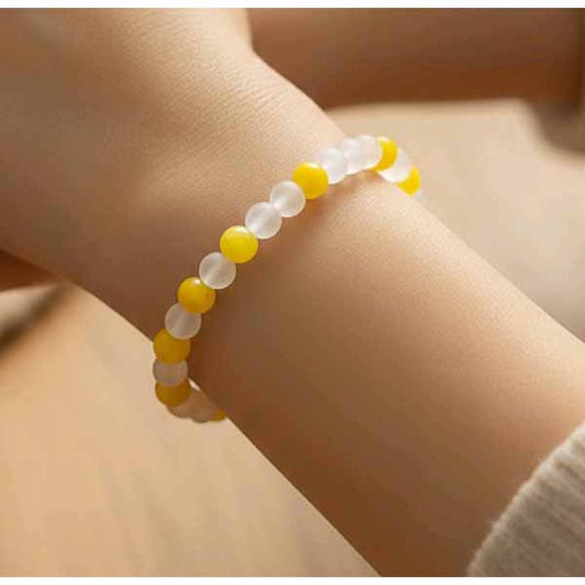 Bright Yellow Beaded Bracelet