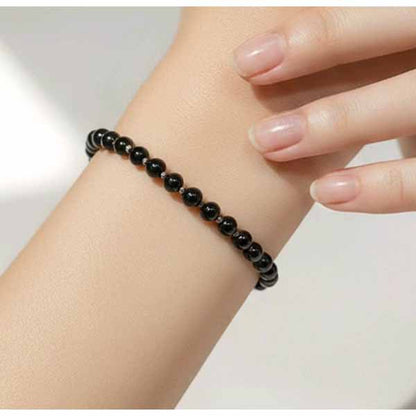 Black & Silver Agate Bracelet