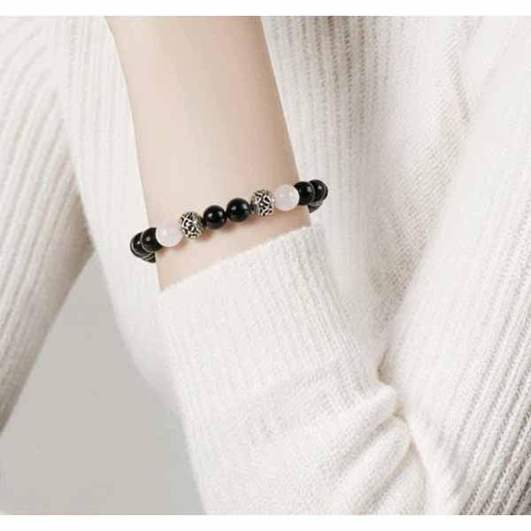 Obsidian & Rose Quartz Bracelet