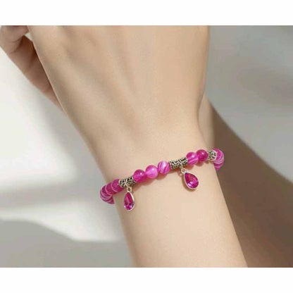 Pink Banded Agate Bracelet