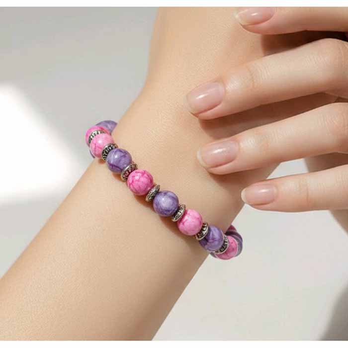 Pink & Purple Stone Bracelet