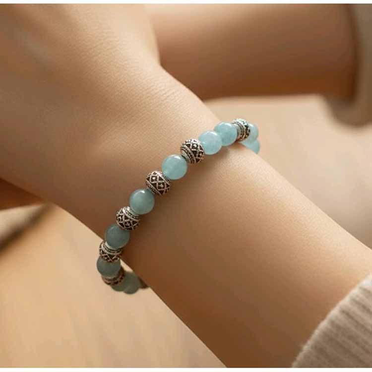 Chalcedony Beaded Bracelet