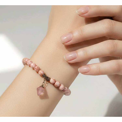 Pink Stone Beaded Bracelet