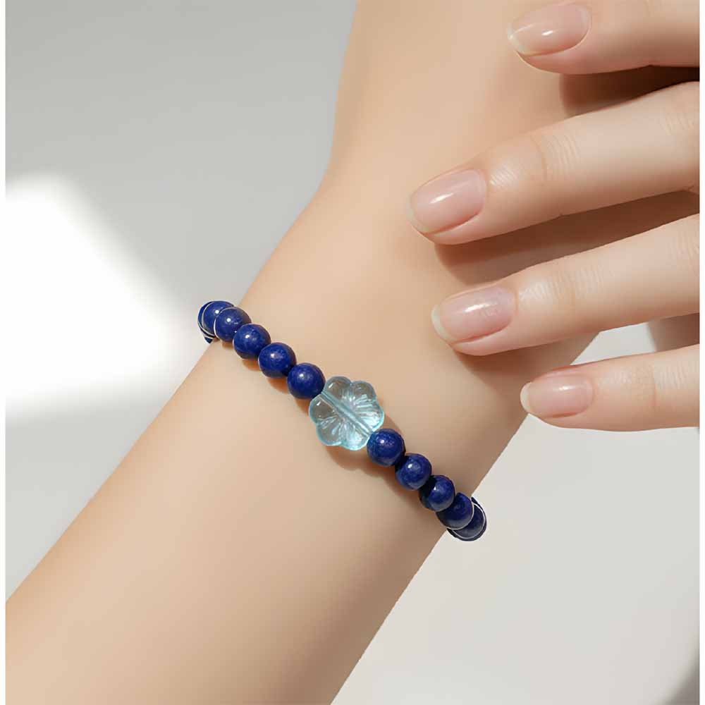 Lapis Lazuli & Glass Beaded Bracelet