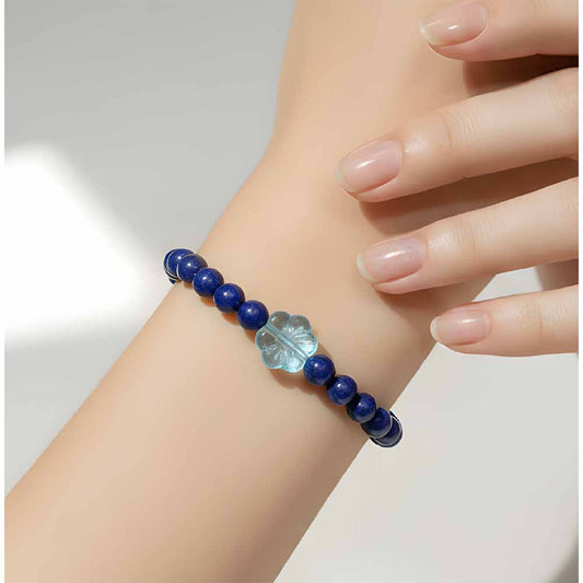 Lapis Lazuli & Glass Beaded Bracelet