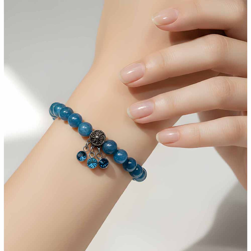 Blue Bead and Charm Bracelet