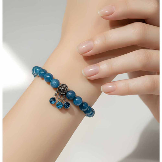 Blue Bead and Charm Bracelet