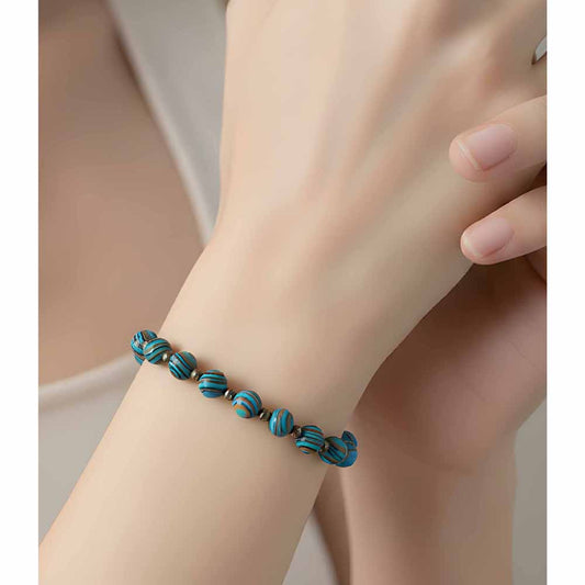 Blue / Green Banded Agate Bracelet