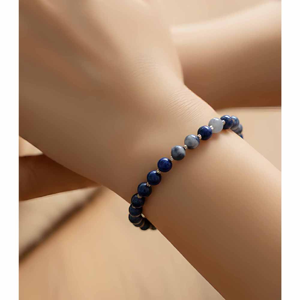 Blue Stone Beaded Bracelet