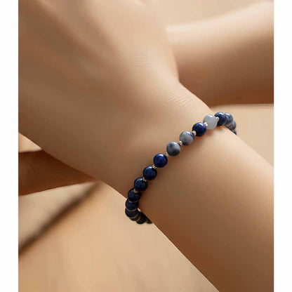 Blue Stone Beaded Bracelet