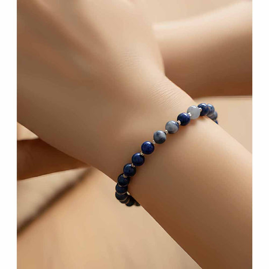 Blue Stone Beaded Bracelet